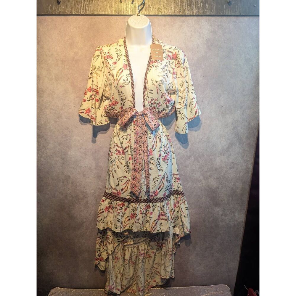 Lance Cade new backless lowcut, high low hem dress medium